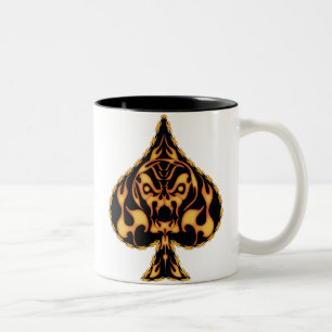 Taza Bicolor Cráneo de espátula en llamas