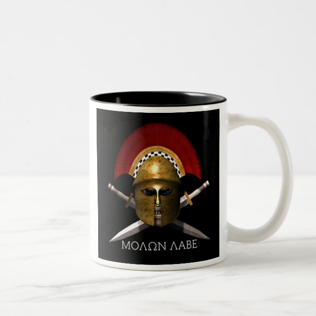 Taza Bicolor Cráneo de Molon Labe (Derecha)