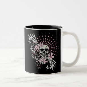 Taza Bicolor Cráneo de Vintage