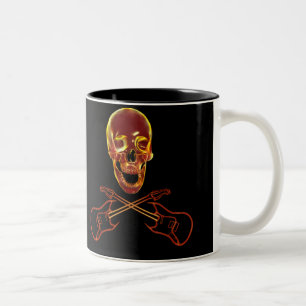 Taza Bicolor Cráneo del rock-and-roll