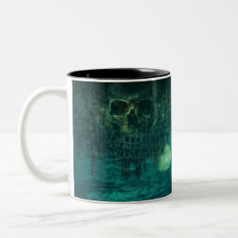 Taza Bicolor Cráneo en sepulcro acuoso