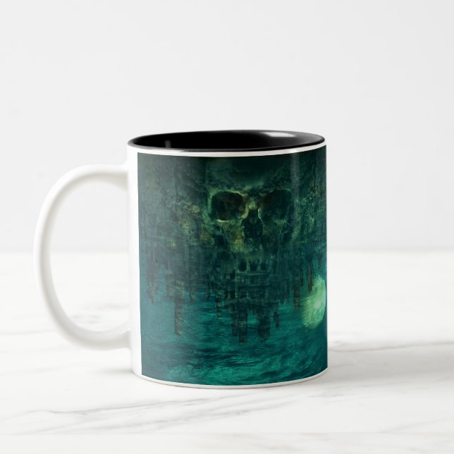 Taza Bicolor Cráneo en sepulcro acuoso (Izquierda)