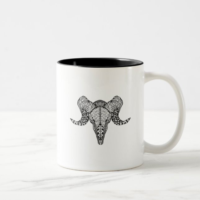 Taza Bicolor Cráneo inspirado de las ovejas (Derecha)