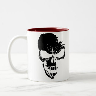 Taza Bicolor Cráneo negro