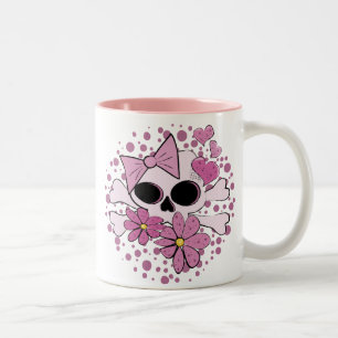 Taza Bicolor Cráneo punky femenino