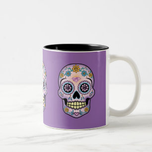 Taza Bicolor Cráneo púrpura del azúcar
