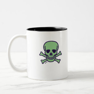 Taza Bicolor Cráneo verde negro de dos tonos