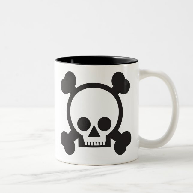 Taza Bicolor cráneo y cruces 2 (Derecha)