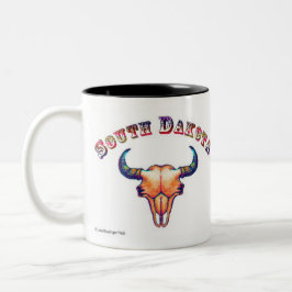 Taza Bicolor Cráneos del búfalo de Dakota del Sur