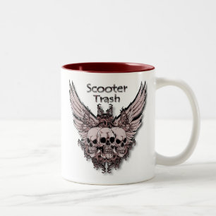 Taza Bicolor Cráneos del vuelo de la basura de la vespa
