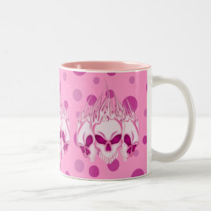 Taza Bicolor Cránulos rosados llamativos