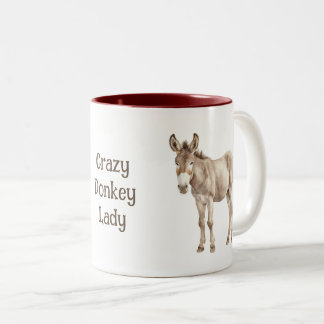 Taza Bicolor Crazy Donkey Lady