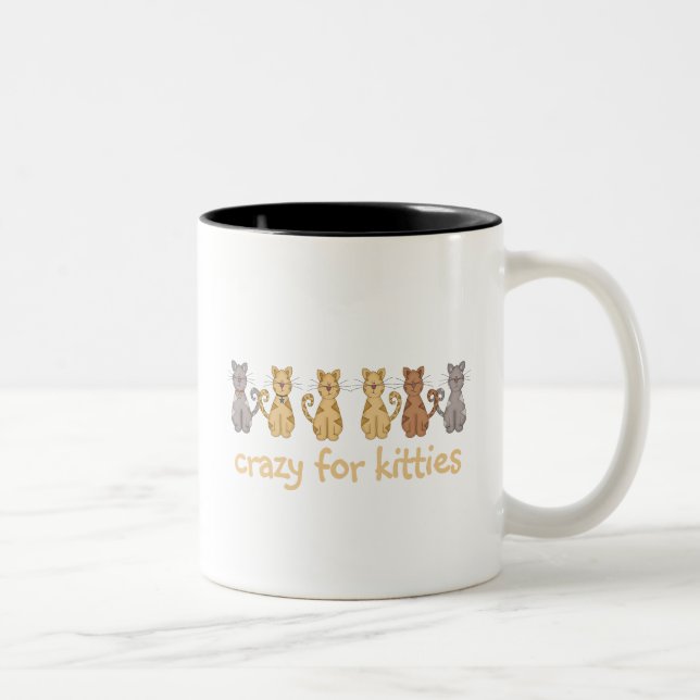 Taza Bicolor Crazy Para Kitties, camisetas y regalos (Derecha)