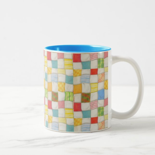 Taza Bicolor CRAZY QUILT Blue Two-Tone Mug (Derecha)