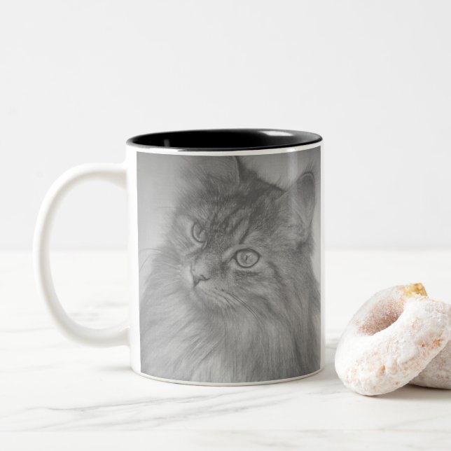 Taza Bicolor Crazy Y Cute Kitty (Con donut)