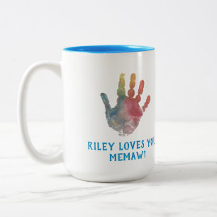Taza Bicolor Crea tu propia impresión manual para la abuela