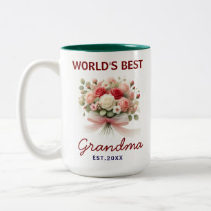 Taza Bicolor Crea tu propio mundo de fotos de la mejor abuela f