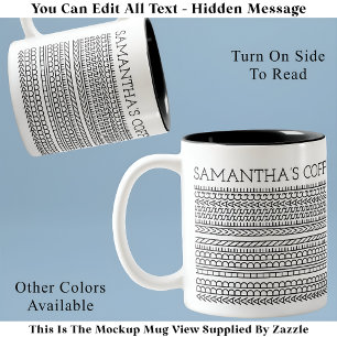 Taza Bicolor Crear su propia Novedad de mensaje oculto de 148BW