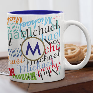 Taza Bicolor Crear su propio color de patrón de nombre