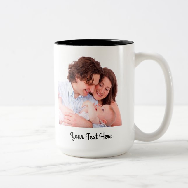 Taza Bicolor Crear su propio texto y foto personalizados (Derecha)
