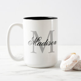 Taza Bicolor Crear un nombre personalizado caligrafía monográfi