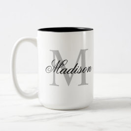 Taza Bicolor Crear un nombre personalizado caligrafía monográfi