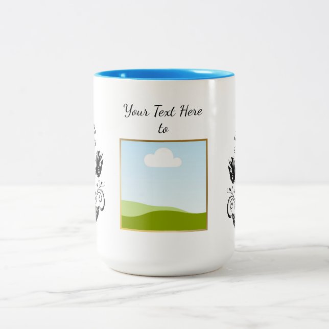 Taza Bicolor Create Your Own personalized Template Text  (Centro)