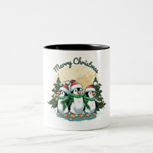 Taza Bicolor Creativo verde y amarillo ilustrado
