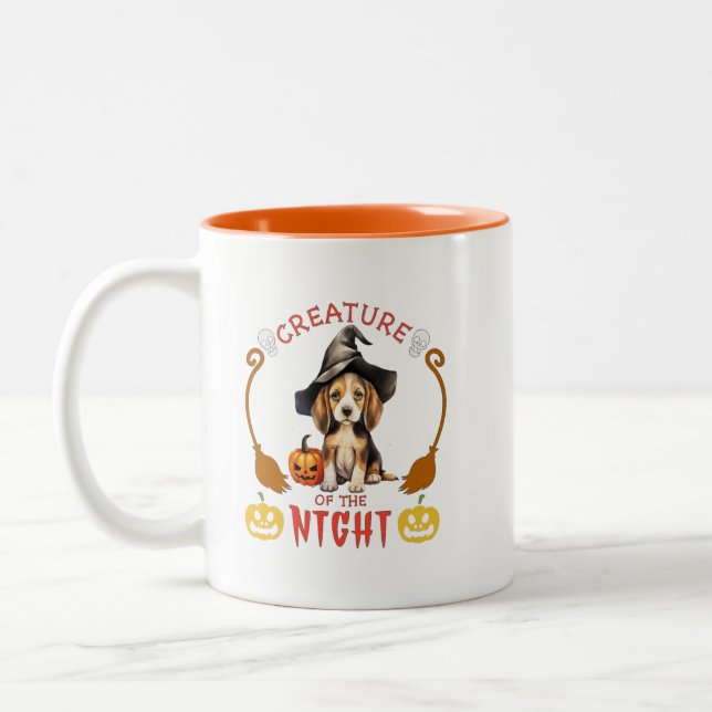 Taza Bicolor Creatura Del Beagle Nocturno (Izquierda)