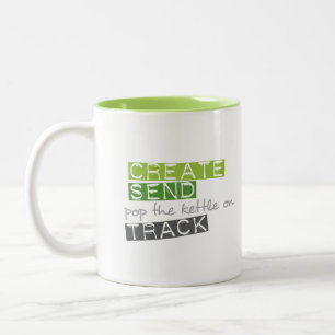 Taza Bicolor Cree envían la pista de la caldera