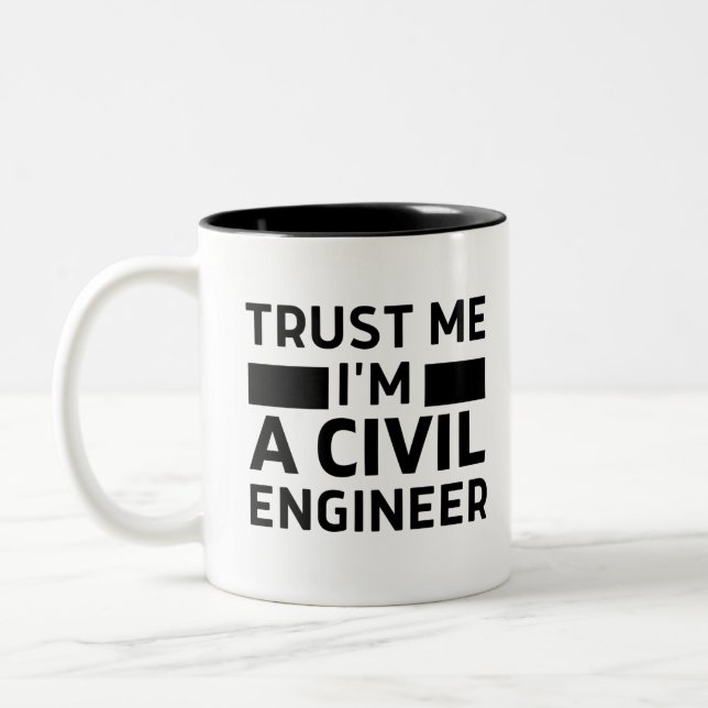Taza Bicolor Créeme, soy ingeniero civil (Izquierda)