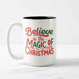 Taza Bicolor Creer en la magia de los Navidades - Mug de dos to