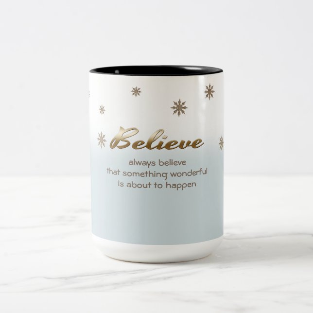 Taza Bicolor Creer. Navidades personalizados Regalo Mugs (Centro)