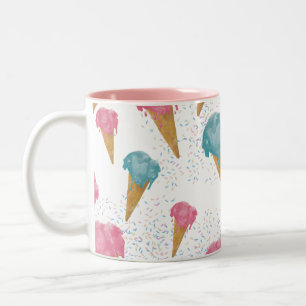 Taza Bicolor Crema de hielo retro y rociadores