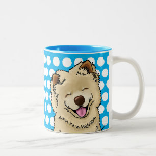 Taza Bicolor Crema sonriente KiniArt Chow Mug