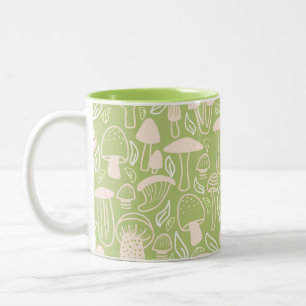 Taza Bicolor Crema verde hongo