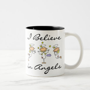 Taza Bicolor Creo en camisetas y regalos de los ángeles