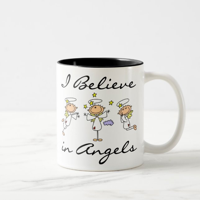 Taza Bicolor Creo en camisetas y regalos de los ángeles (Derecha)