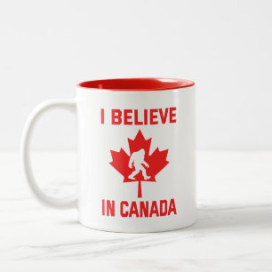 Taza Bicolor Creo En Canadá - Gracioso Pie Grande