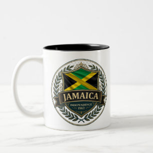 Taza Bicolor Crest de la herencia de Jamaica Orgullo del Cari