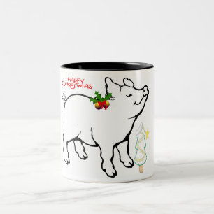 TAZA BICOLOR *CRISTMAS PIGGY** VACACIONES