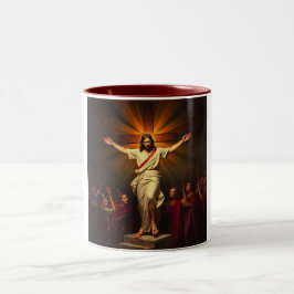 Taza Bicolor Cristo es tazón de café de Risen