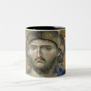 Taza Bicolor Cristo Pantocrador Mosiac Icónico Religioso Romano