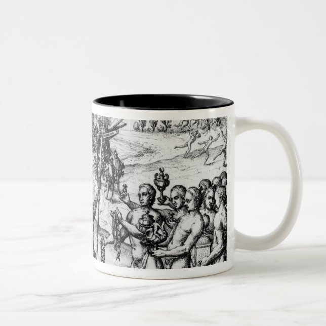 Taza Bicolor Cristóbal Colón que recibe los regalos (Derecha)