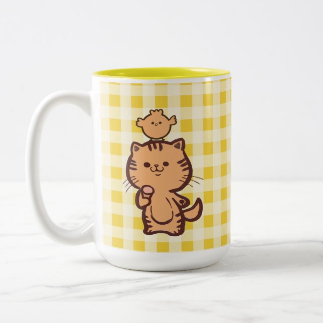 Taza Bicolor Cristóbal y pollo (Izquierda)