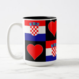 Taza Bicolor Croata patriótico de la diversión del patrón cardí