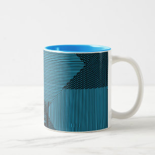 Taza Bicolor Crosshatch Op Art