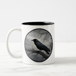 Taza Bicolor Crow en un árbol