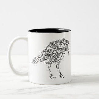 Taza Bicolor Crow Raven Art