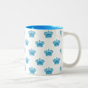 Taza Bicolor Crown 01 - Azul claro sobre blanco